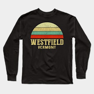 WESTFIELD VERMONT Vintage Retro Sunset Long Sleeve T-Shirt